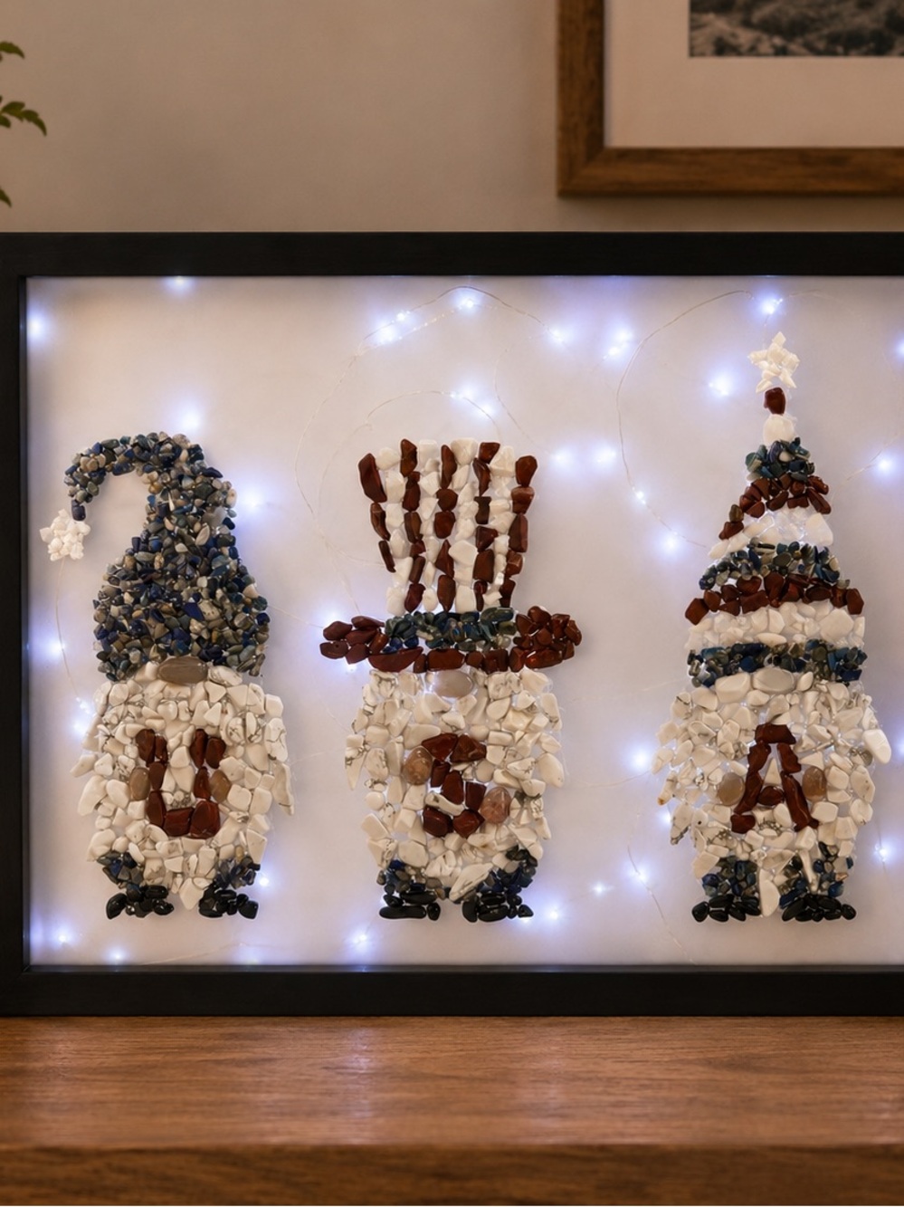 4th of July USA Gnomes Crystal Chips Light Box